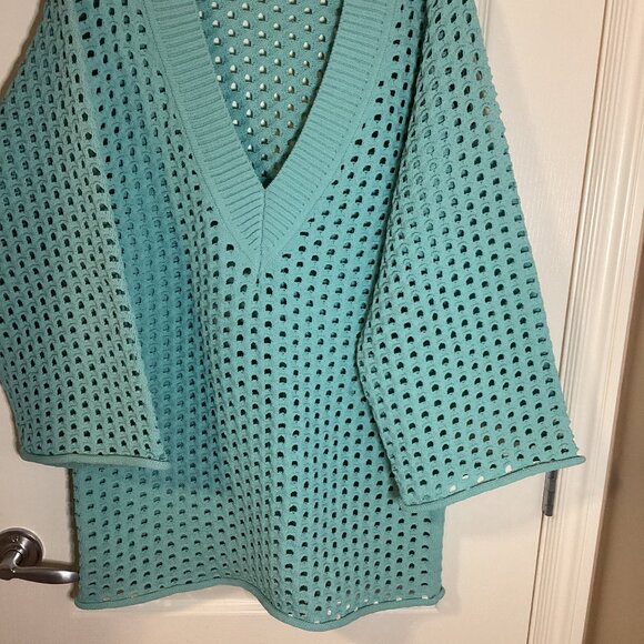 H&M Women's Open Knit Dress Oversize Stretch Tunic Beach Swimsuit Cover Up - Picture 3 of 6